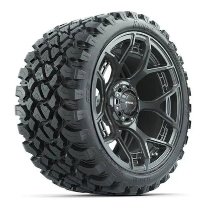 23x10-R15 GTW Nomad Radial All Terrain Tire mounted on 15x7 MadJax Evolution Gunmetal Wheel