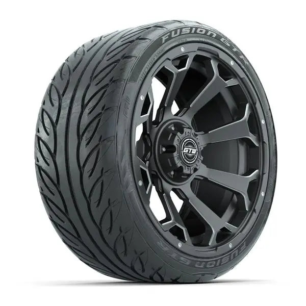 215/40-R15 GTW Fusion GTR Street Tire mounted on 15x7 Raven Matte Grey Wheel