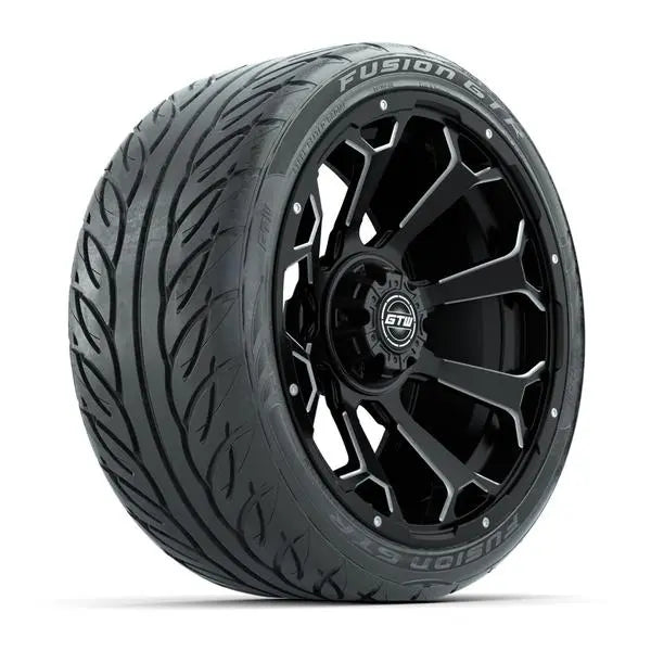 215/40-R15 GTW Fusion GTR Street Tire mounted on 15x7 Raven Machined and Black Wheel