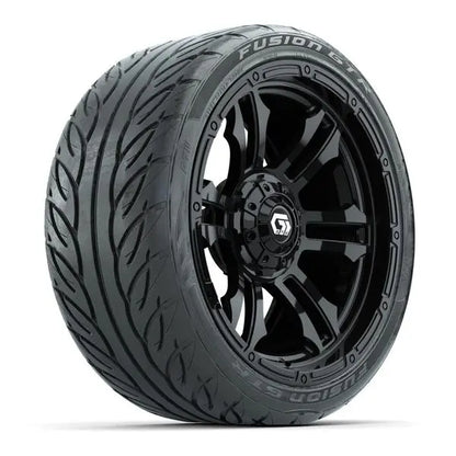 215/40-R15 GTW Fusion GTR Street Tire mounted on 15x7 Shogun Gloss Black Wheel