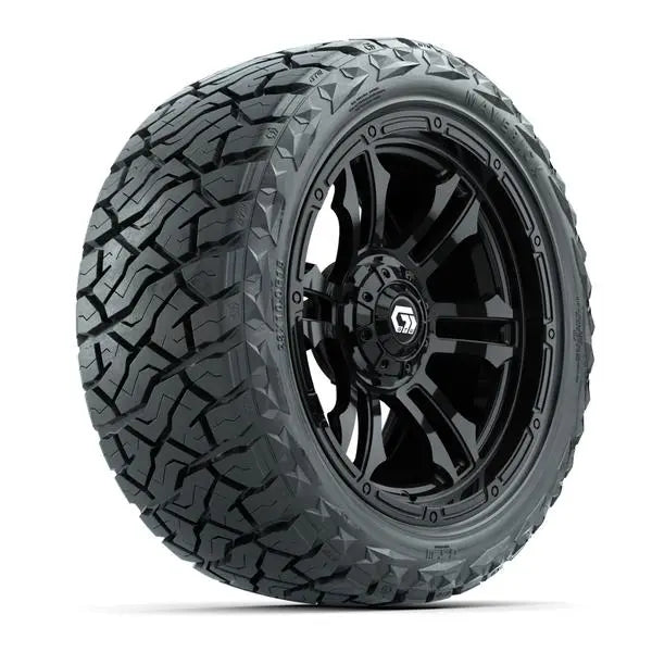 23x10-R15 GTW Maverick Radial All Terrain Tire mounted on 15x7 Shogun Gloss Black Wheel