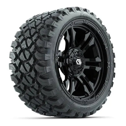 23x10-R15 GTW Nomad Radial All Terrain Tire mounted on 15x7 Shogun Gloss Black Wheel
