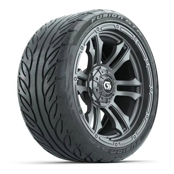 215/40-R15 GTW Fusion GTR Street Tire mounted on 15x7 Shogun Gloss Gunmetal Wheel
