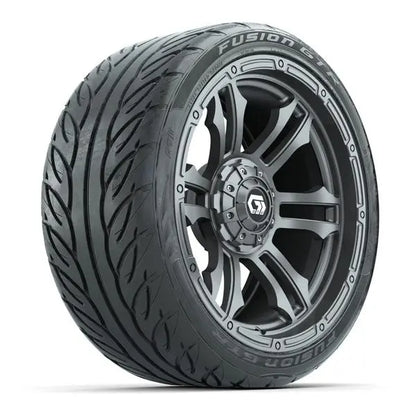 215/40-R15 GTW Fusion GTR Street Tire mounted on 15x7 Shogun Gloss Gunmetal Wheel