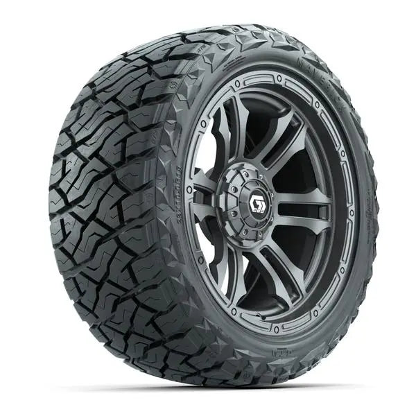 23x10-R15 GTW Maverick Radial All Terrain Tire mounted on 15x7 Shogun Gloss Gunmetal Wheel