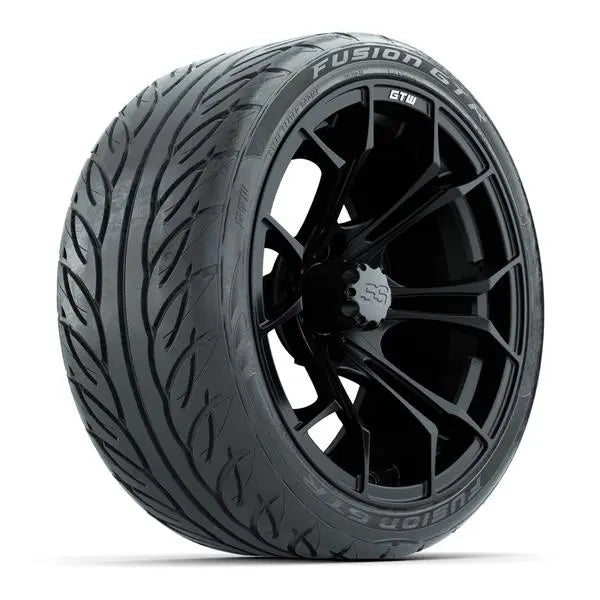 215/40-R15 GTW Fusion GTR Street Tire mounted on 15x7 Spyder Matte Black Wheel