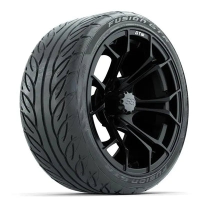 215/40-R15 GTW Fusion GTR Street Tire mounted on 15x7 Spyder Matte Black Wheel