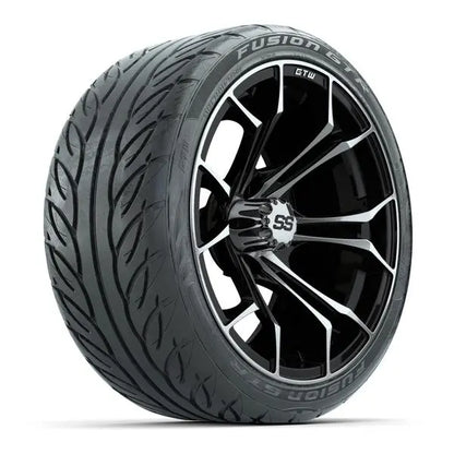 215/40-R15 GTW Fusion GTR Street Tire mounted on 15x7 Spyder Machined and Black Wheel