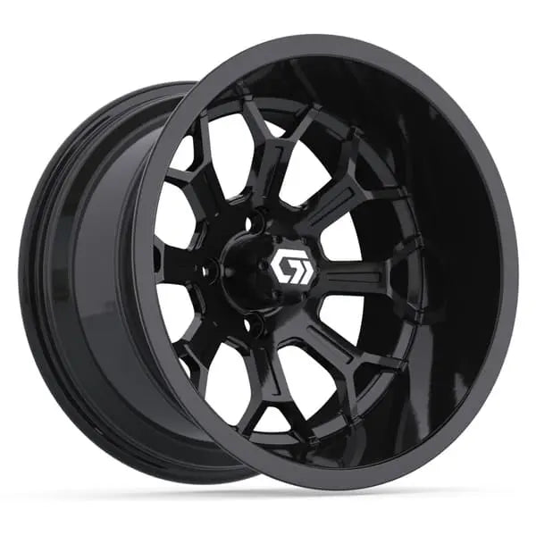 15" GTW Assault Gloss Black Wheels with 23x10R15 Maverick Radial AT Tires