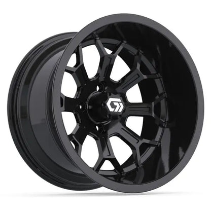 15" GTW Assault Gloss Black Wheels with 23x10R15 Maverick Radial AT Tires
