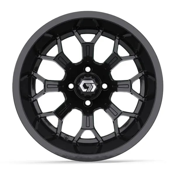 15" GTW Assault Gloss Black Wheels with 23x10R15 Maverick Radial AT Tires