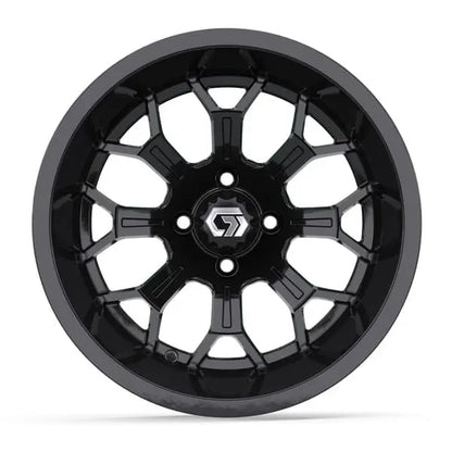 15" GTW Assault Gloss Black Wheels with 23x10R15 Maverick Radial AT Tires