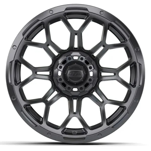 15" GTW Bravo Matte Black Wheels with Lifted Tire Combo