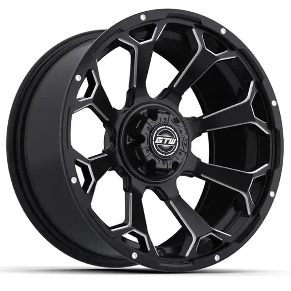 15x7 GTW Raven Machined and Black Wheel Angle View