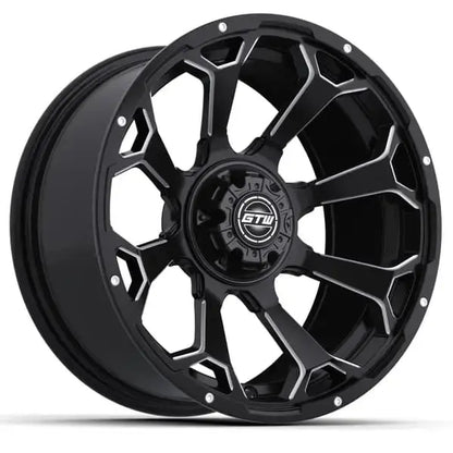 15x7 GTW Raven Machined and Black Wheel Angle View