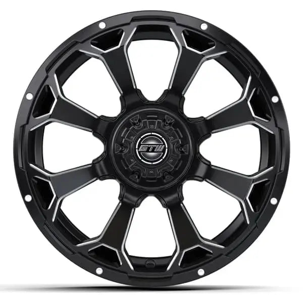 15x7 GTW Raven Machined and Black Wheel Face View