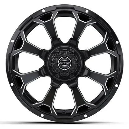 15x7 GTW Raven Machined and Black Wheel Face View