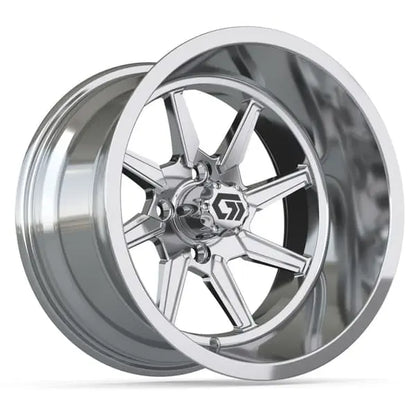 15" GTW Reaper Chrome Wheels with 23x10R15 Maverick Radial AT Tires