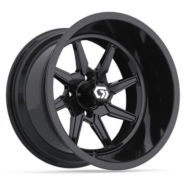 15" GTW Reaper Gloss Black Wheels with 23x10R15 Maverick Radial AT Tires