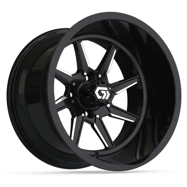 15" GTW Reaper Machined Black Wheels with 23x10R15 Maverick Radial AT Tires