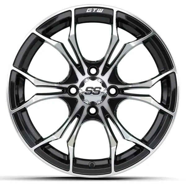 15x7 GTW Spyder Machined Black Wheel