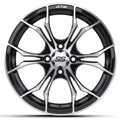 15x7 GTW Spyder Machined Black Wheel