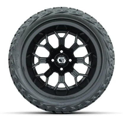 15" GTW Assault Gloss Black Wheels with 23x10R15 Maverick Radial AT Tires