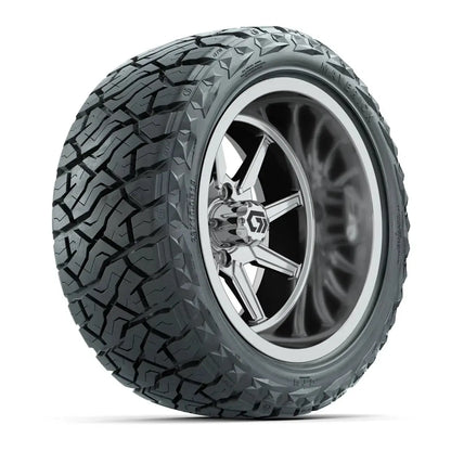 23x10-R15 GTW Maverick Radial All Terrain Tire mounted on 15x9 Reaper Wide Chrome Wheel Angle View