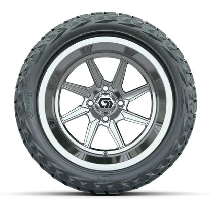 23x10-R15 GTW Maverick Radial All Terrain Tire mounted on 15x9 Reaper Wide Chrome Wheel Face View