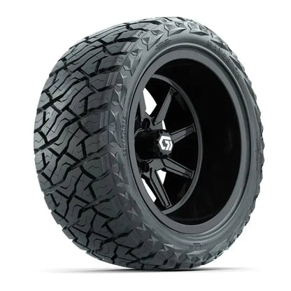 15" GTW Reaper Gloss Black Wheels with 23x10R15 Maverick Radial AT Tires