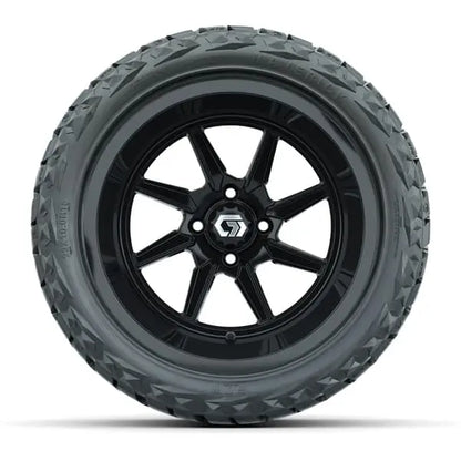 15" GTW Reaper Gloss Black Wheels with 23x10R15 Maverick Radial AT Tires