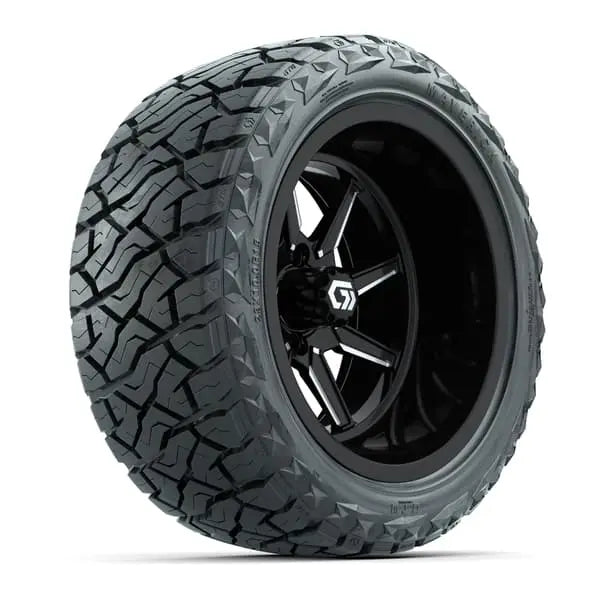 15" GTW Reaper Machined Black Wheels with 23x10R15 Maverick Radial AT Tires