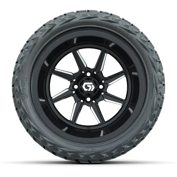 15" GTW Reaper Machined Black Wheels with 23x10R15 Maverick Radial AT Tires