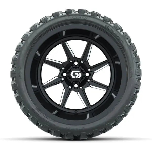 15" GTW Reaper Machined Black Wheels with 23x10R15 Nomad Steel Belted AT Tires
