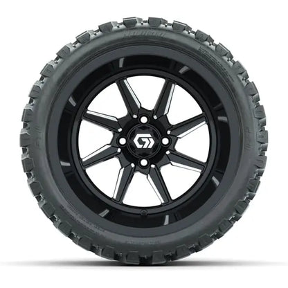 15" GTW Reaper Machined Black Wheels with 23x10R15 Nomad Steel Belted AT Tires