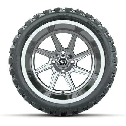 15" GTW Reaper Chrome Wheels with 23x10R15 Nomad Steel Belted AT Tires