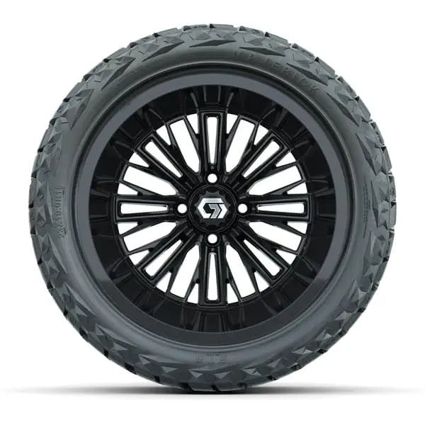 15" GTW Viper Gloss Black Wheels with 23x10R15 Maverick Radial AT Tires