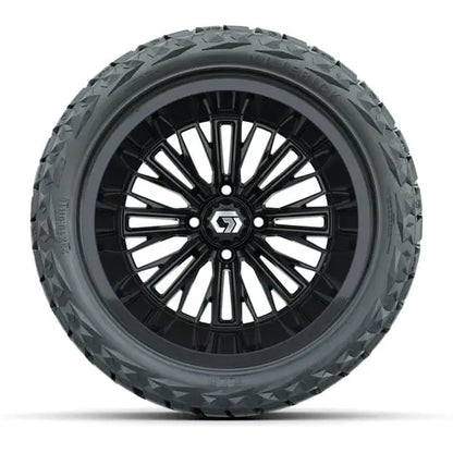 15" GTW Viper Gloss Black Wheels with 23x10R15 Maverick Radial AT Tires