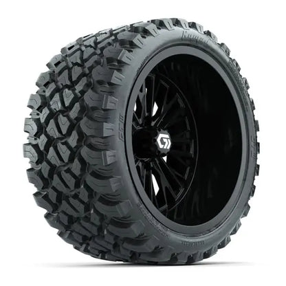 15" GTW Viper Gloss Black Wheels with 23x10R15 Nomad Steel Belted AT Tires