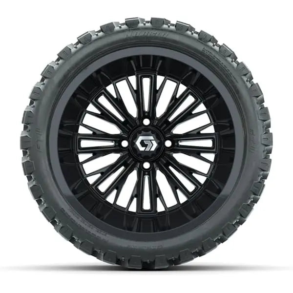 15" GTW Viper Gloss Black Wheels with 23x10R15 Nomad Steel Belted AT Tires