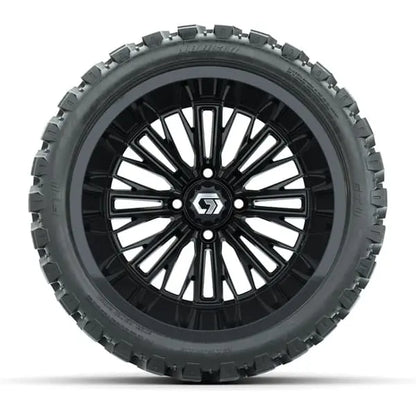15" GTW Viper Gloss Black Wheels with 23x10R15 Nomad Steel Belted AT Tires