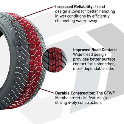16" GTW Blur Black/Machined Wheels with 225/40-R16 Mamba Street Tires