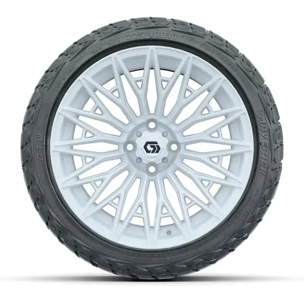 16" GTW Blur Gloss White Wheels with 225/40-R16 Maverick Radial AT Tires