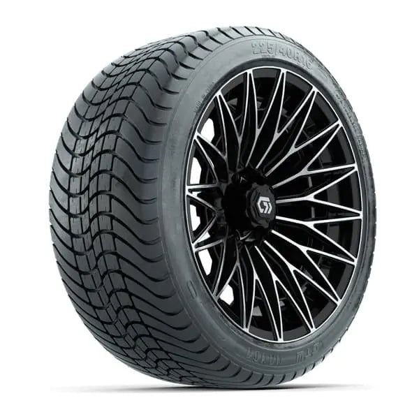 16" GTW Blur Black/Machined Wheels with 225/40-R16 Mamba Street Tires