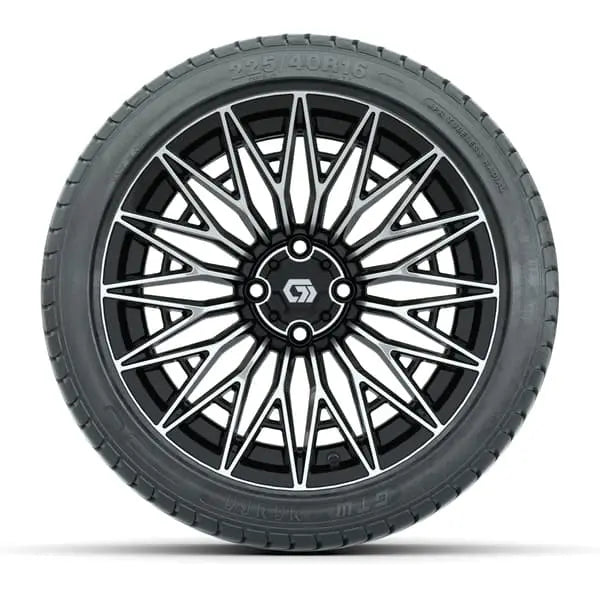 16" GTW Blur Black/Machined Wheels with 225/40-R16 Mamba Street Tires