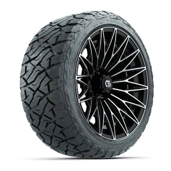 16" GTW Blur Black/Machined Wheels with 225/40-R16 Maverick Radial AT Tires