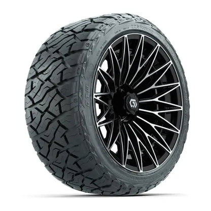 16" GTW Blur Black/Machined Wheels with 225/40-R16 Maverick Radial AT Tires