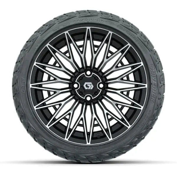 16" GTW Blur Black/Machined Wheels with 225/40-R16 Maverick Radial AT Tires