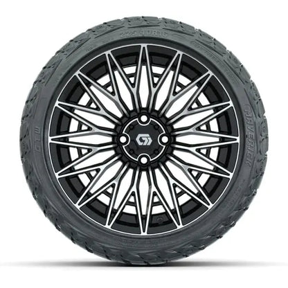 16" GTW Blur Black/Machined Wheels with 225/40-R16 Maverick Radial AT Tires