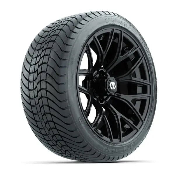 16" GTW Monaco Gloss Black Wheels with 225/40-R16 Mamba Street Tires